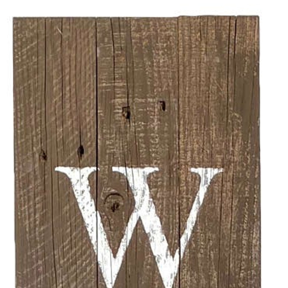 Rustic Espresso Brown And White Front Porch Welcome Sign