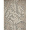 12' Runner Gray And Ivory Floral Indoor Outdoor Runner Rug