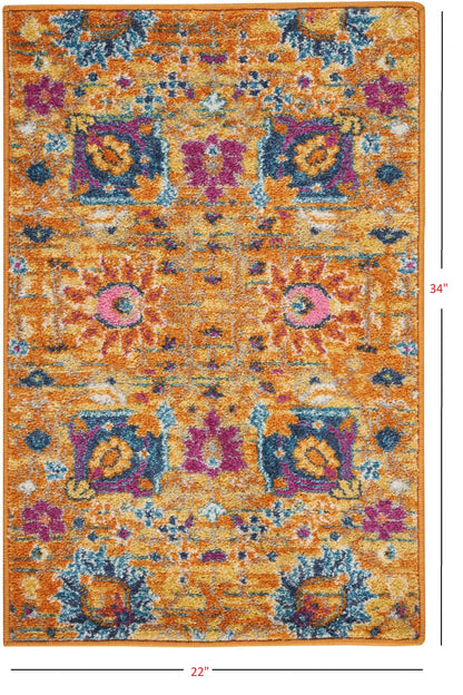 5' X 7' Sunset Floral Power Loom Area Rug