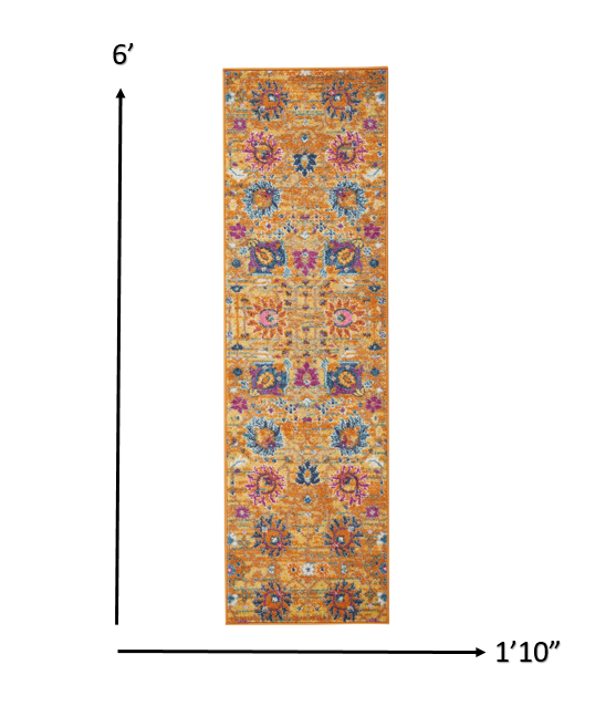 5' X 7' Sunset Floral Power Loom Area Rug
