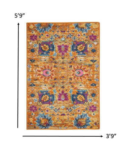 5' X 7' Sunset Floral Power Loom Area Rug