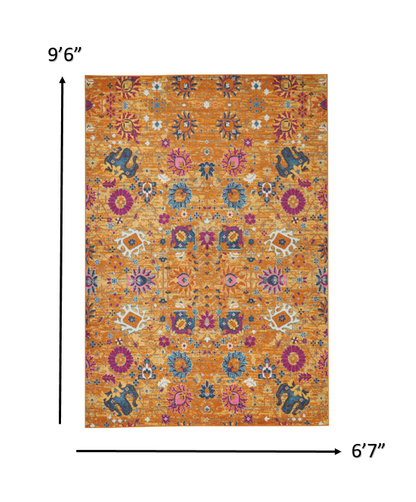 5' X 7' Sunset Floral Power Loom Area Rug