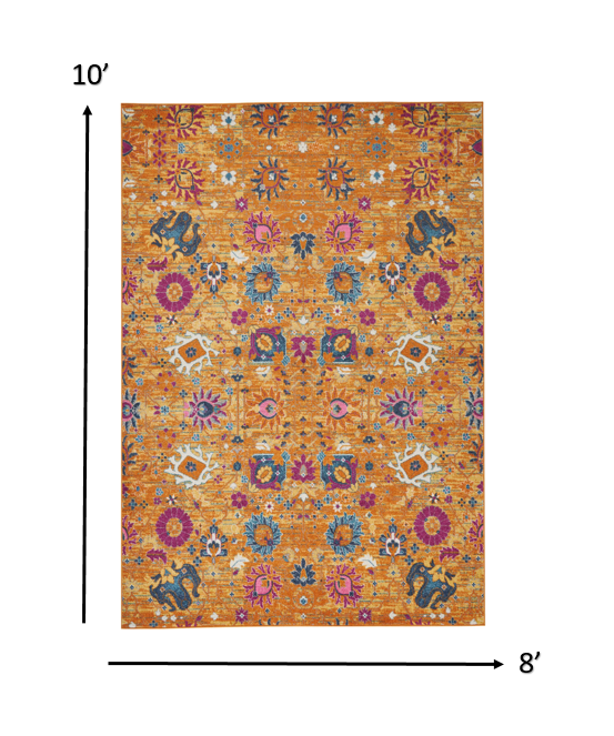 5' X 7' Sunset Floral Power Loom Area Rug