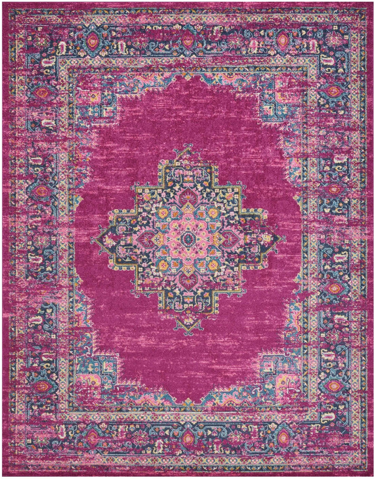 7' X 10' Fuchsia Power Loom Area Rug