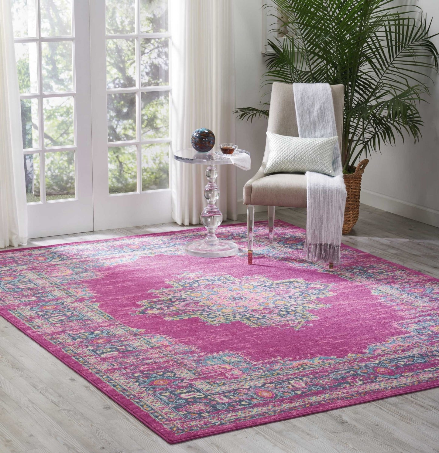 7' X 10' Fuchsia Power Loom Area Rug