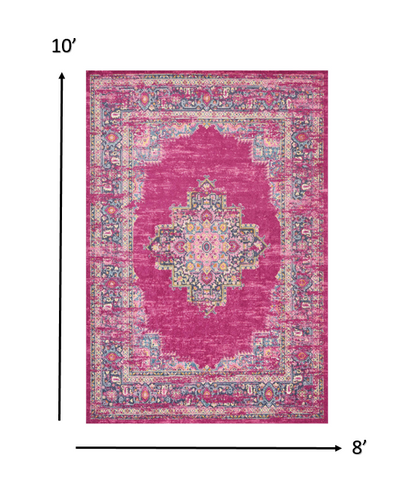 7' X 10' Fuchsia Power Loom Area Rug