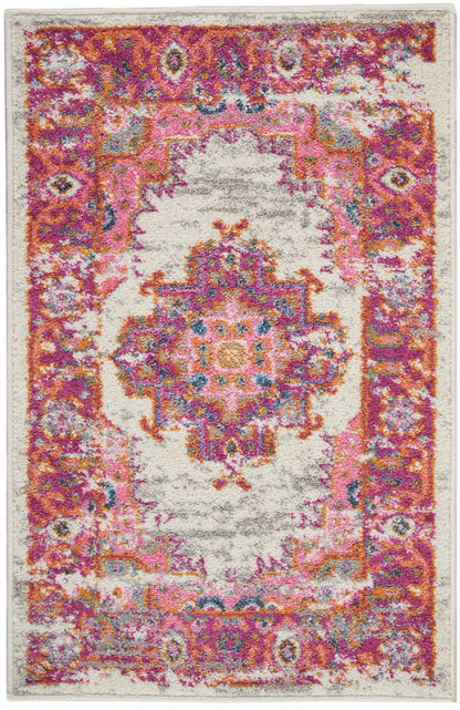 8' Fuchsia Power Loom Runner Rug