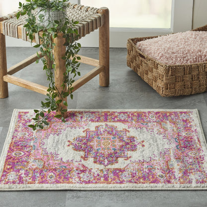 8' Fuchsia Power Loom Runner Rug