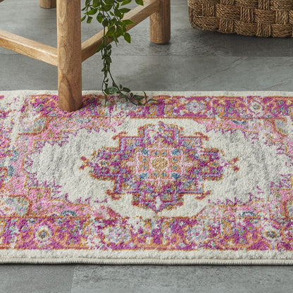 8' Fuchsia Power Loom Runner Rug