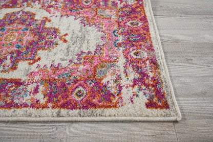 8' Fuchsia Power Loom Runner Rug