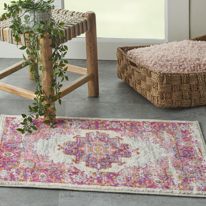 8' Fuchsia Power Loom Runner Rug