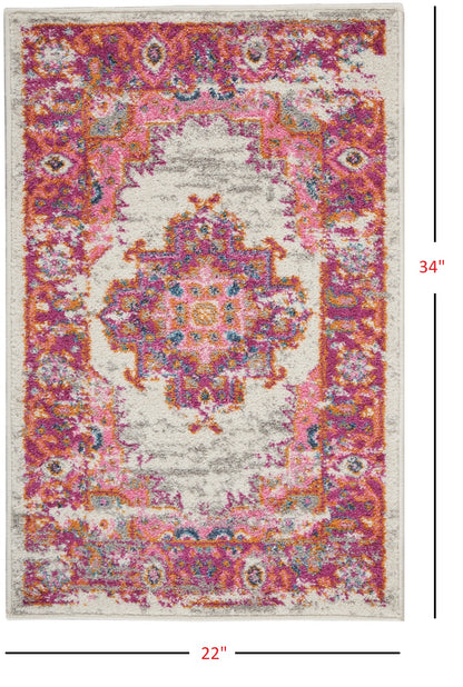 8' Fuchsia Power Loom Runner Rug