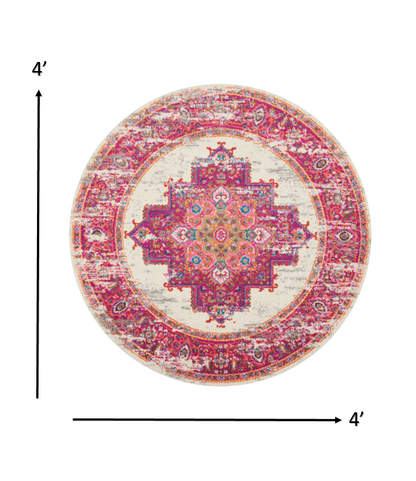 8' Fuchsia Power Loom Runner Rug