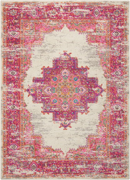8' Fuchsia Power Loom Runner Rug