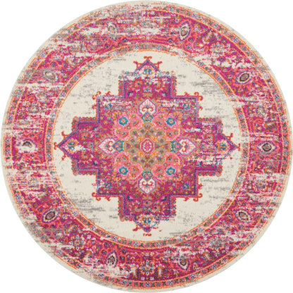 8' Fuchsia Power Loom Runner Rug