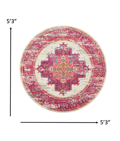 8' Fuchsia Power Loom Runner Rug