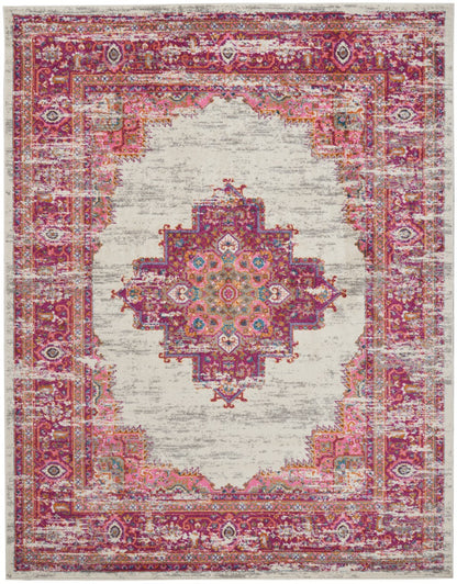 8' Fuchsia Power Loom Runner Rug