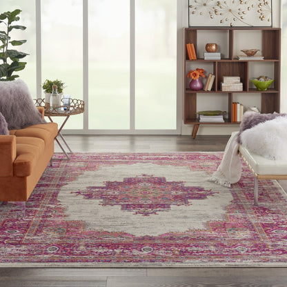 8' Fuchsia Power Loom Runner Rug