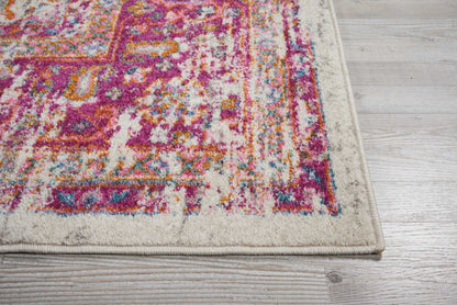 8' Fuchsia Power Loom Runner Rug