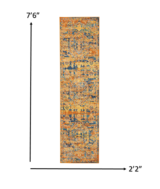 6' Sunset Power Loom Runner Rug