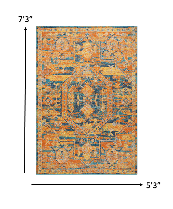 4' X 6' Sunset Power Loom Area Rug
