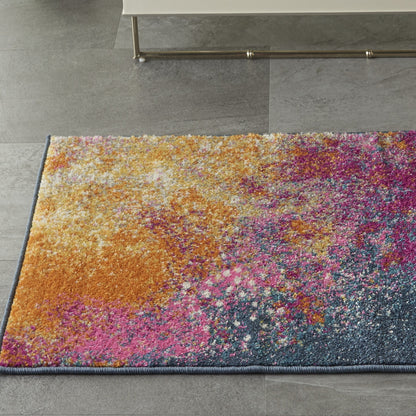 5' Sunset Round Abstract Power Loom Area Rug