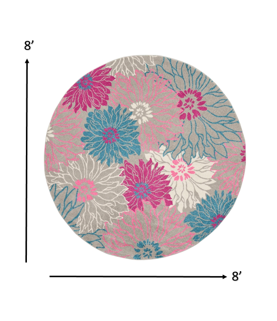 5' X 7' Gray Floral Dhurrie Area Rug