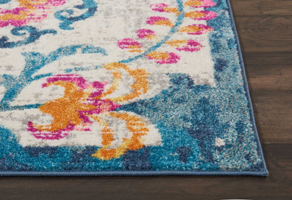 5' X 7' Ivory Floral Dhurrie Area Rug