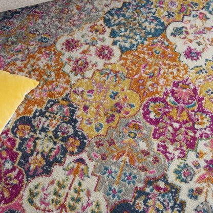7' X 10' Pink And Gray Geometric Dhurrie Area Rug