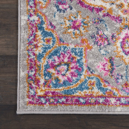 7' X 10' Pink And Gray Power Loom Area Rug