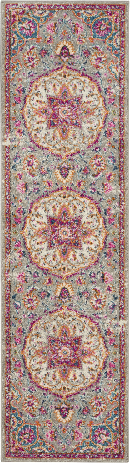 7' X 10' Pink And Gray Power Loom Area Rug
