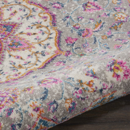 7' X 10' Pink And Gray Power Loom Area Rug