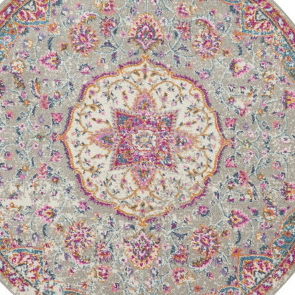 7' X 10' Pink And Gray Power Loom Area Rug
