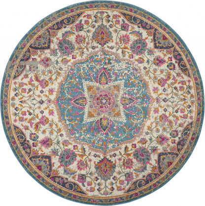 5' X 7' Pink And Green Dhurrie Area Rug