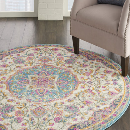 5' X 7' Pink And Green Dhurrie Area Rug