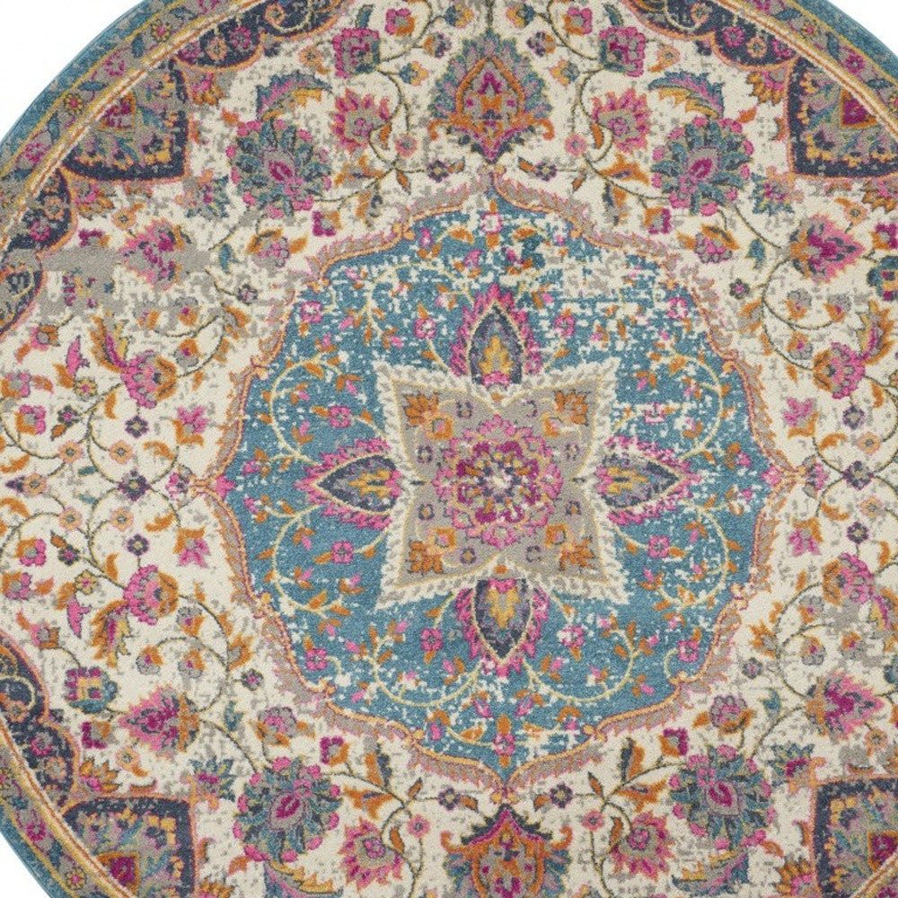 5' X 7' Pink And Green Dhurrie Area Rug