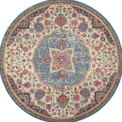 5' X 7' Pink And Green Dhurrie Area Rug