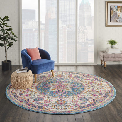 5' X 7' Pink And Green Dhurrie Area Rug