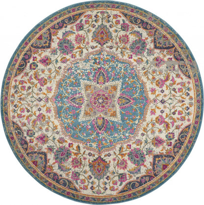 5' X 7' Pink And Green Dhurrie Area Rug