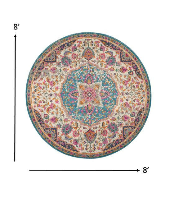 5' X 7' Pink And Green Dhurrie Area Rug