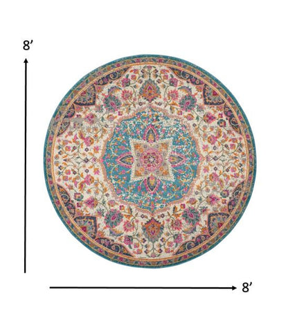 5' X 7' Pink And Green Dhurrie Area Rug
