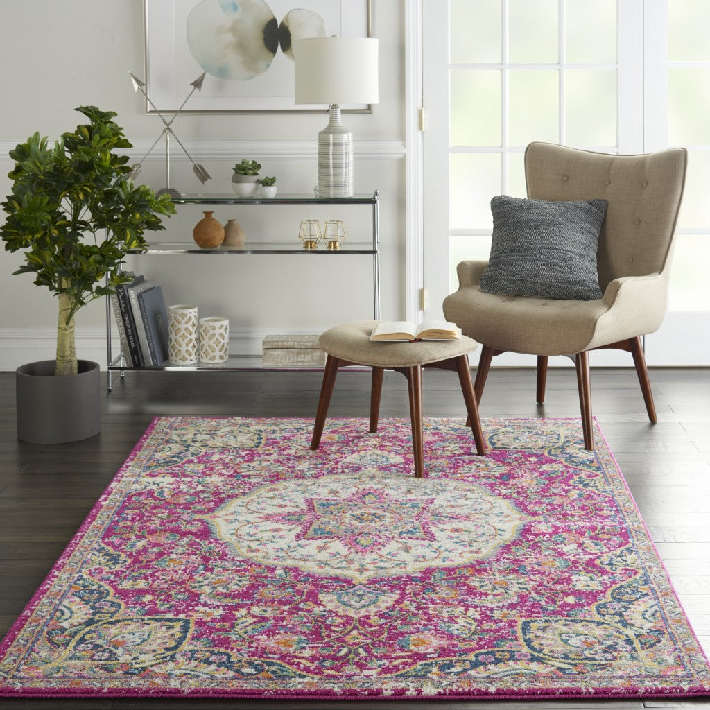 5' X 7' Pink Dhurrie Area Rug