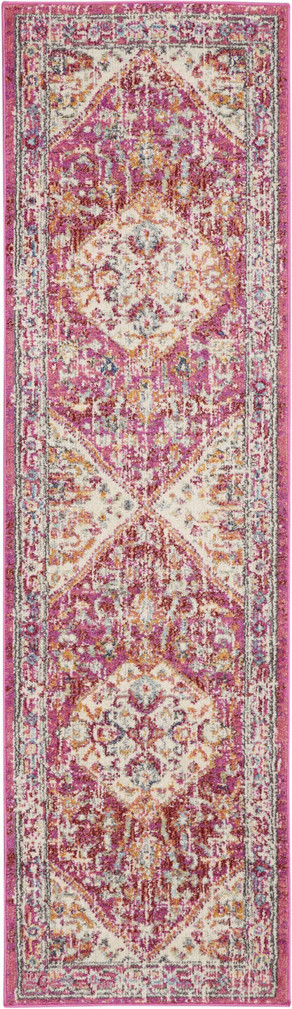 5' X 7' Pink And Ivory Power Loom Area Rug