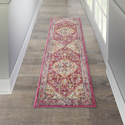 5' X 7' Pink And Ivory Power Loom Area Rug