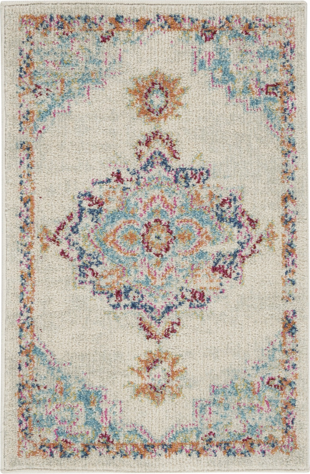 4' X 6' Gray And Ivory Power Loom Area Rug