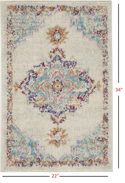 4' X 6' Gray And Ivory Power Loom Area Rug