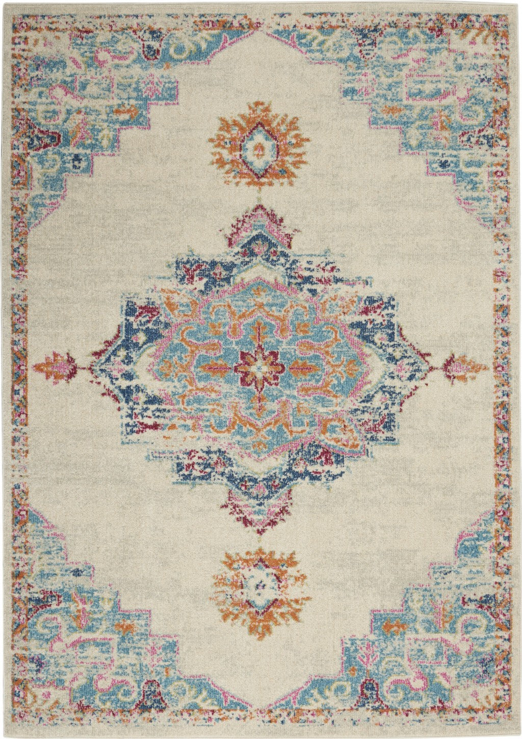 4' X 6' Gray And Ivory Power Loom Area Rug