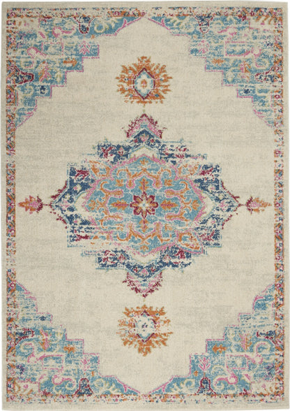 4' X 6' Gray And Ivory Power Loom Area Rug