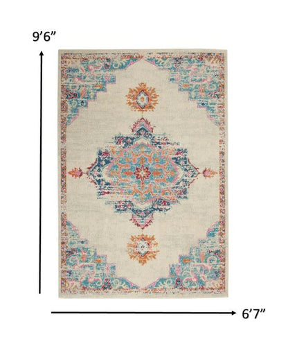 4' X 6' Gray And Ivory Power Loom Area Rug