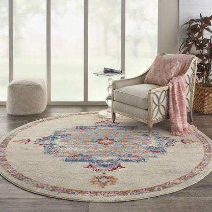 4' X 6' Gray And Ivory Power Loom Area Rug